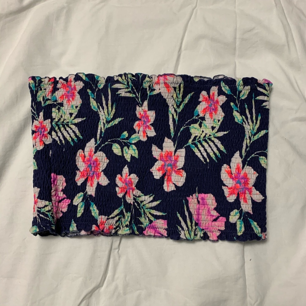 victoria secret pink floral tube top